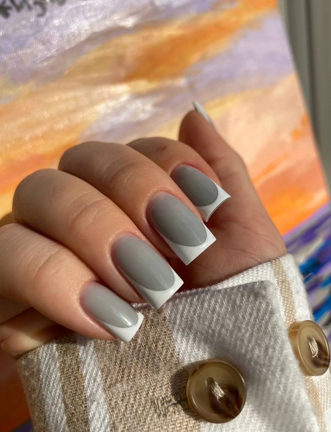 Серо-белый френч