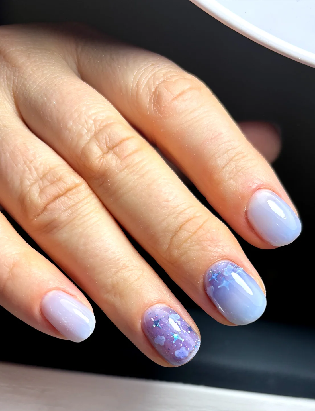 Лавандовый с глиттером