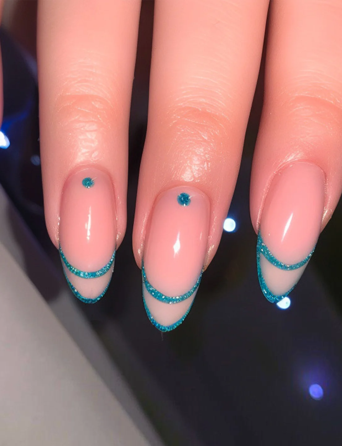 Бирюзовый френч с блёстками